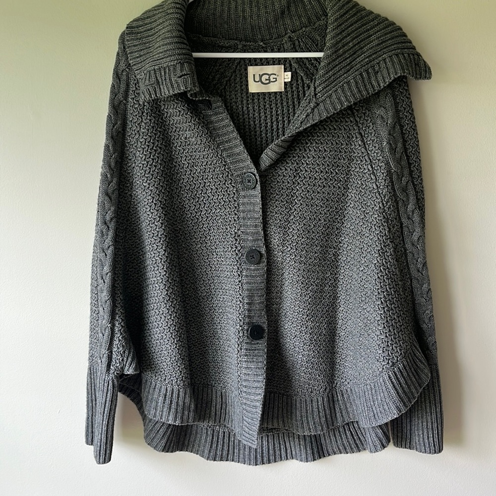 Gray Ugg shawl/cardigan/sweater. Size M/L